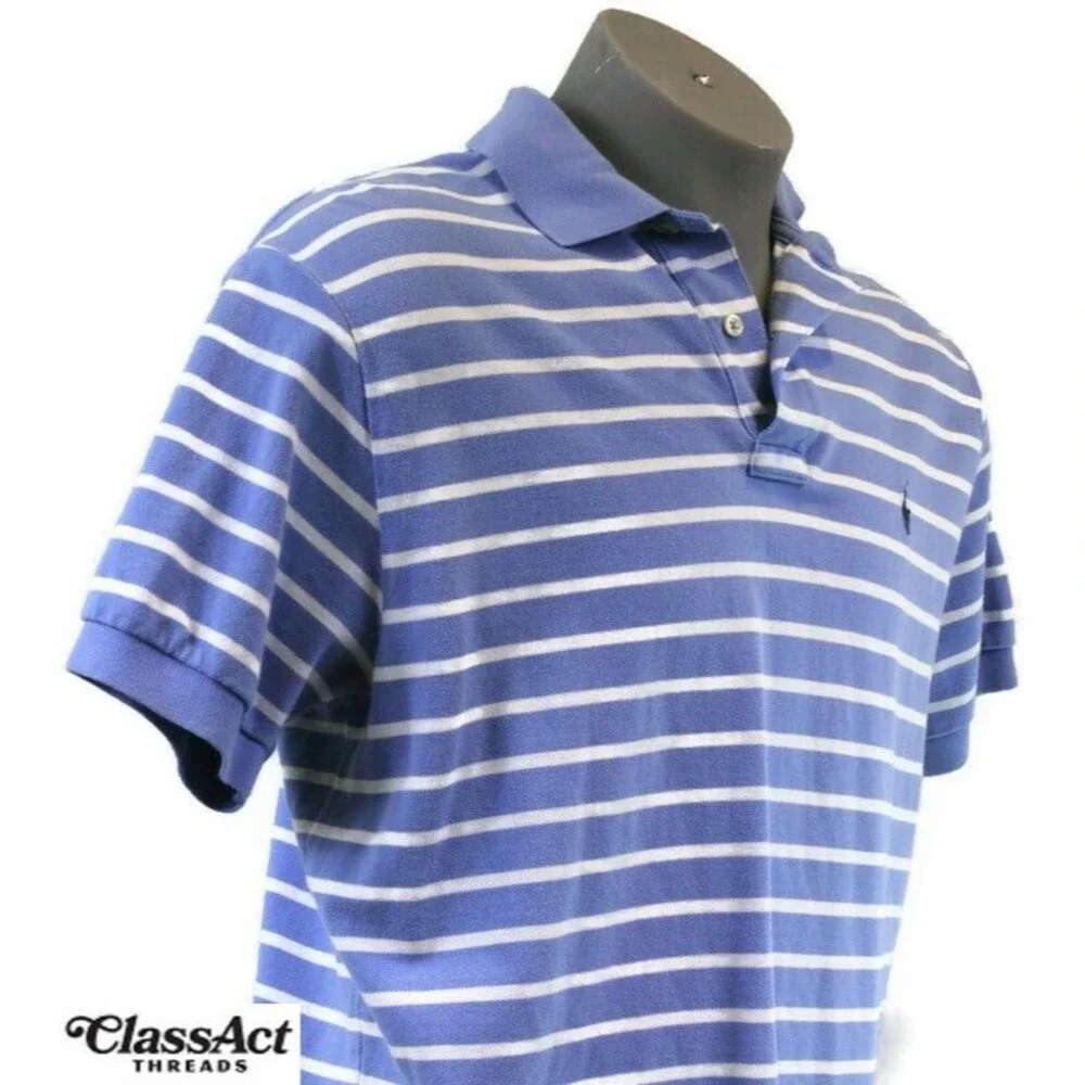 Vintage Polo By Ralph Lauren Men's Short Sleeve Collared Striped Polo Size L